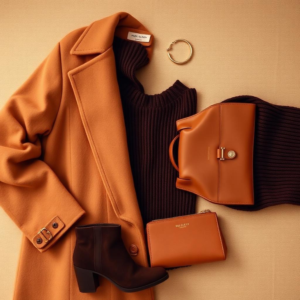 Outfit in warm nudes and browns